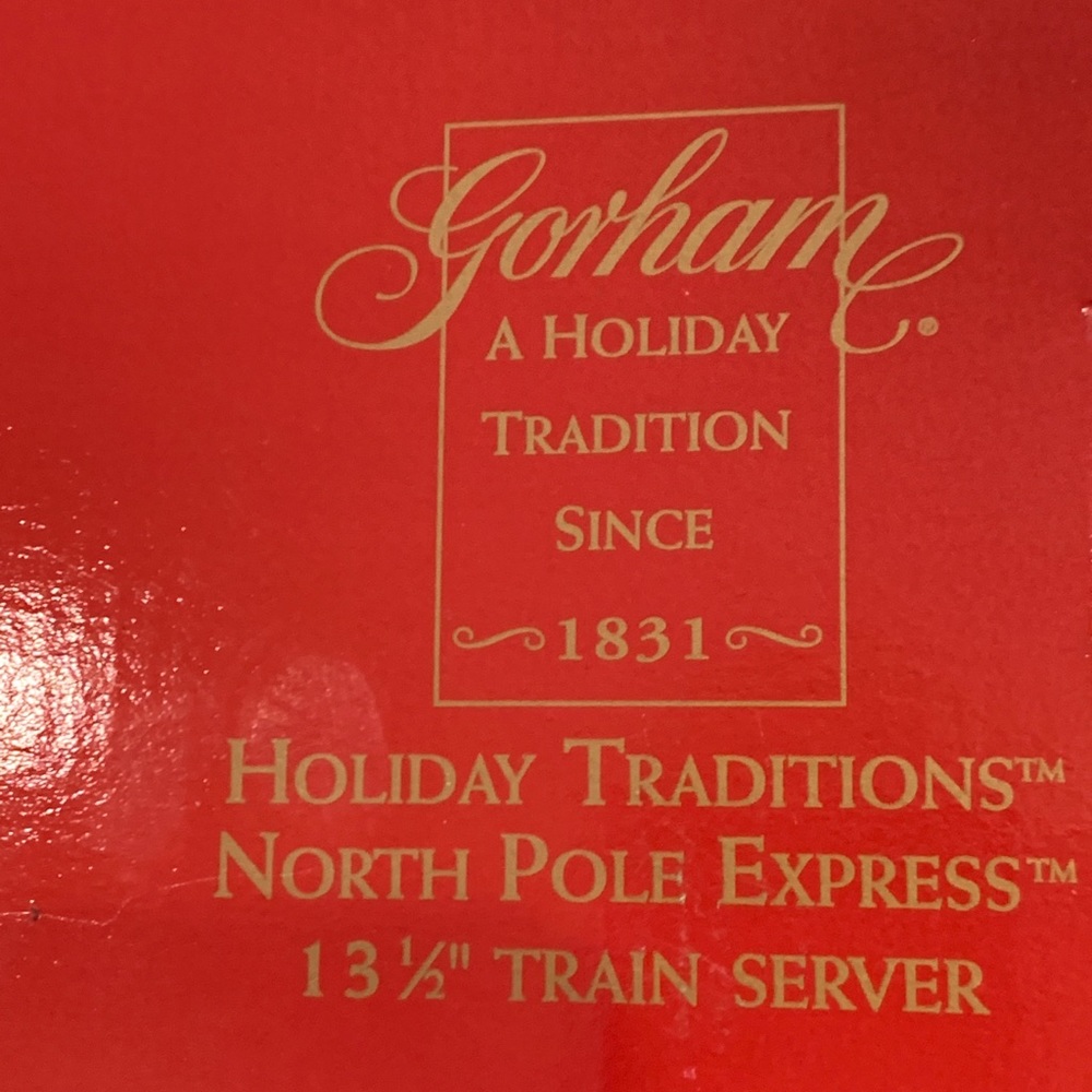 NEW!Gorham North Pole 13 1/2" Train Serving Dish - Picture 2 of 5